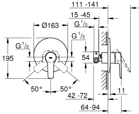 GROHE 32590002 - START zuhanycsaptelep, fényes króm