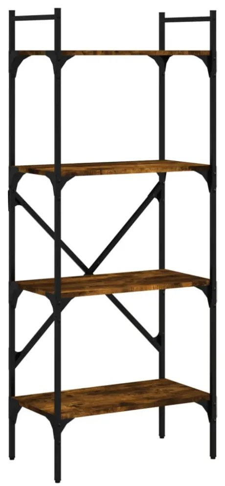 4 szintes füstös tölgy színű fa könyvespolc 56x31,5x138,5 cm