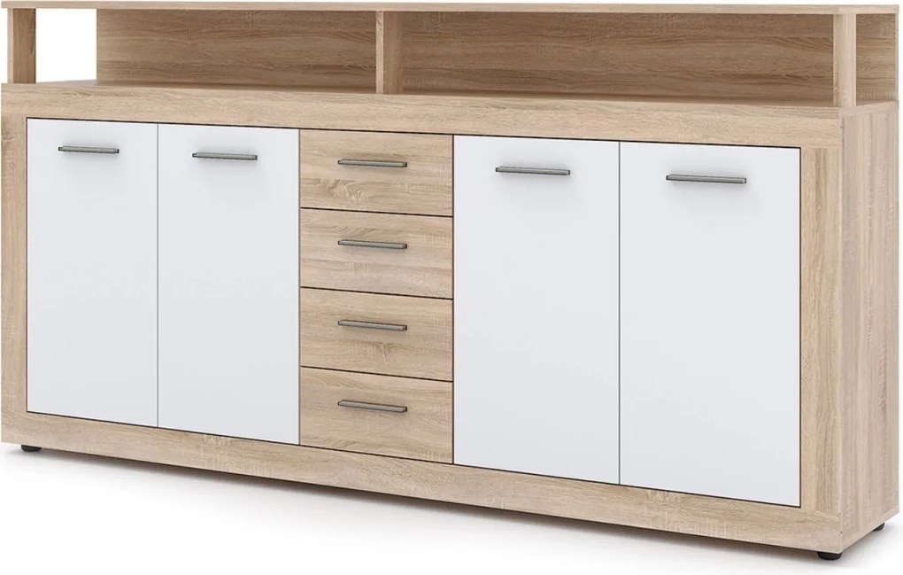 BLAGO komód 190 cm sonoma tölgy/fehér