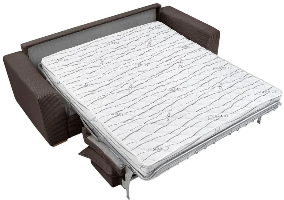 Barna kordbársony kinyitható kanapé 225 cm Augustin – Bobochic Paris