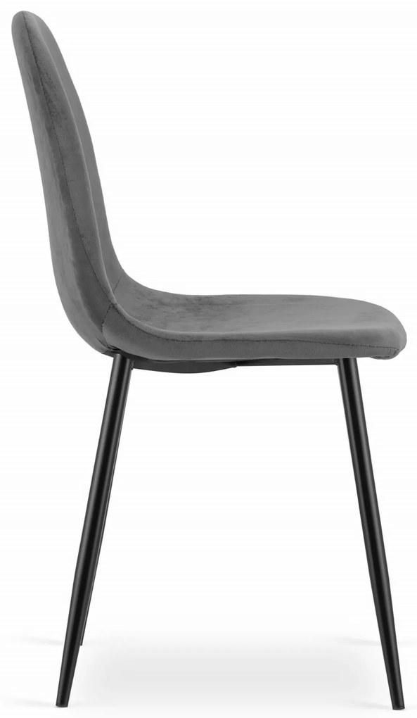 AKCIÓ sötétszürke bársonyszék COMO fekete lábakkal II. osztály