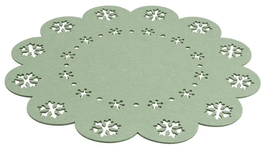 Altom Asztalterítő Snowflake zöld, átmérő 38 cm, 4darabos szett