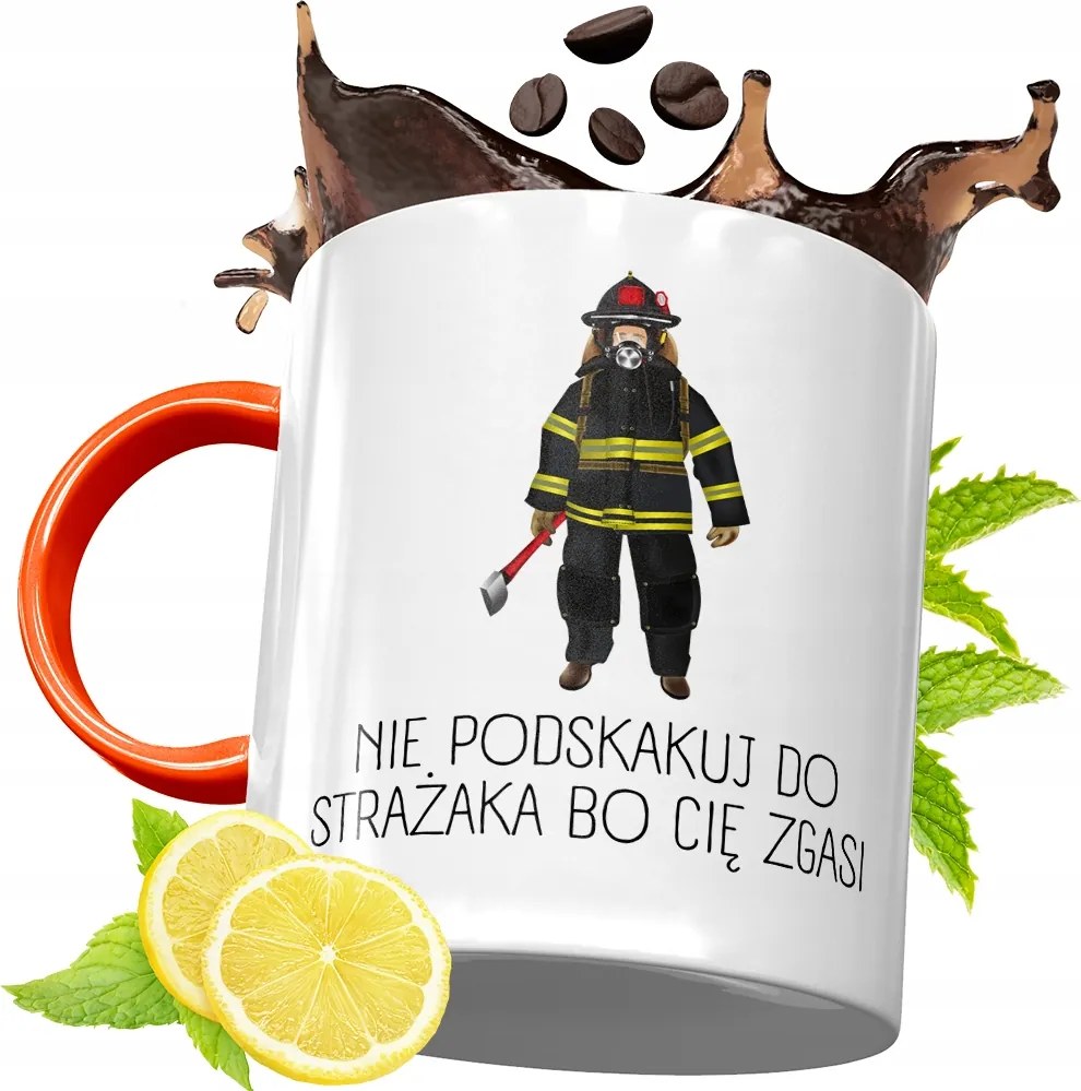 Narancssárga Bögre Tűzoltónak Tökéletes Ajándék fényképes nyomtatással