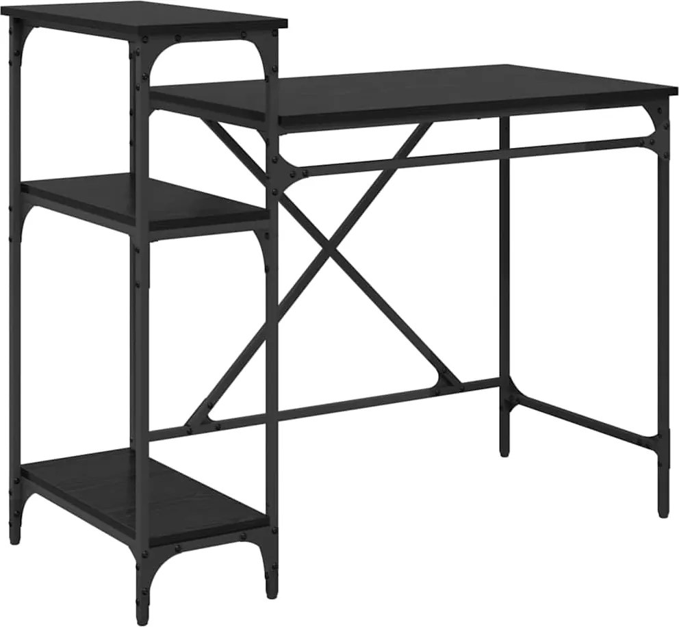 vidaXL Asztal Fekete tölgy 105 x 50 x 90 cm Faanyag