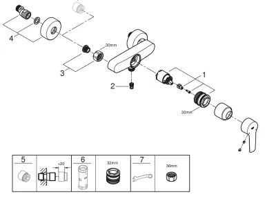 GROHE 242082432 - START zuhanycsaptelep DN 15 fekete