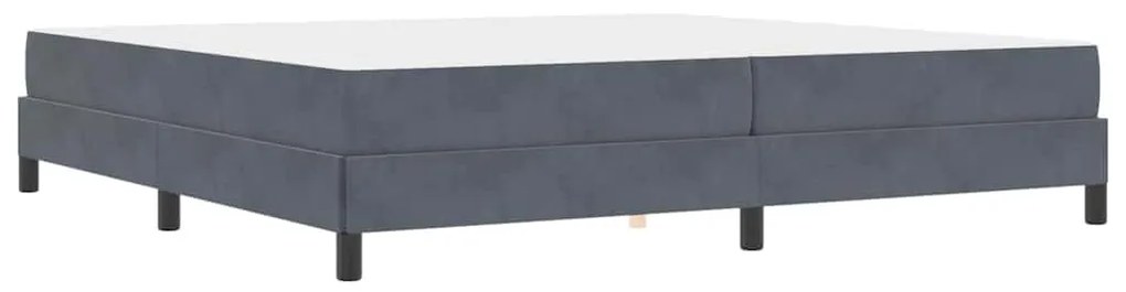 Boxspring ágy matraccal Sötétszürke 200 x 200 cm Bársony