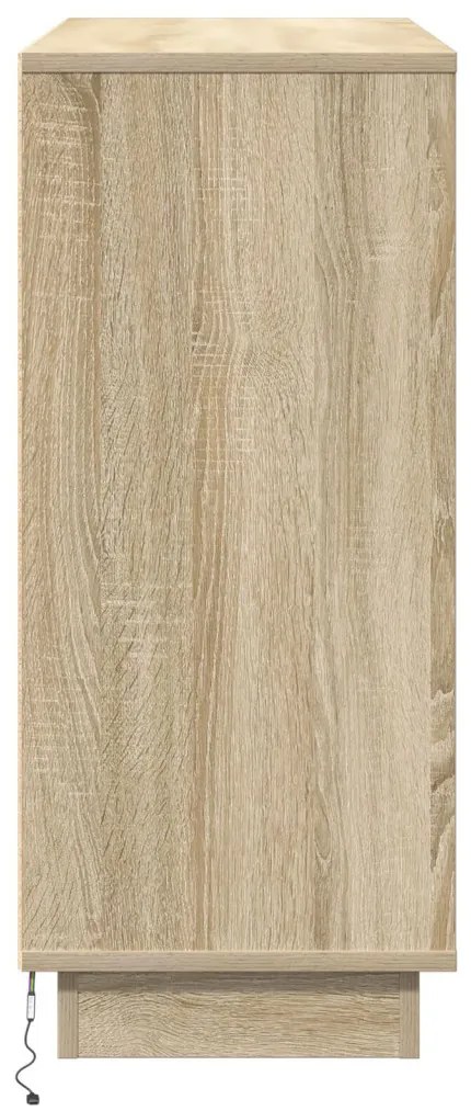LED-es oldal szekrény Sonoma tölgy 90x32x75 cm Műszaki fa