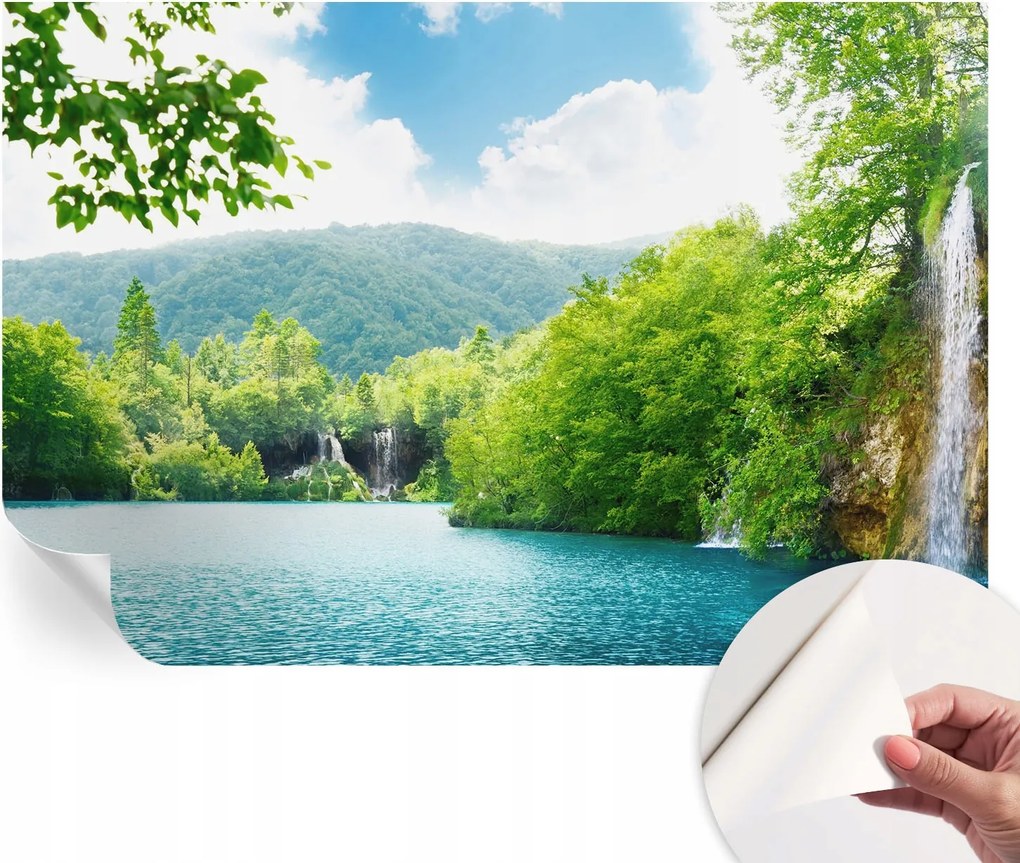 Dekoratív öntapadós fotótapéta irodába Természetes vízesés 104x70 cm