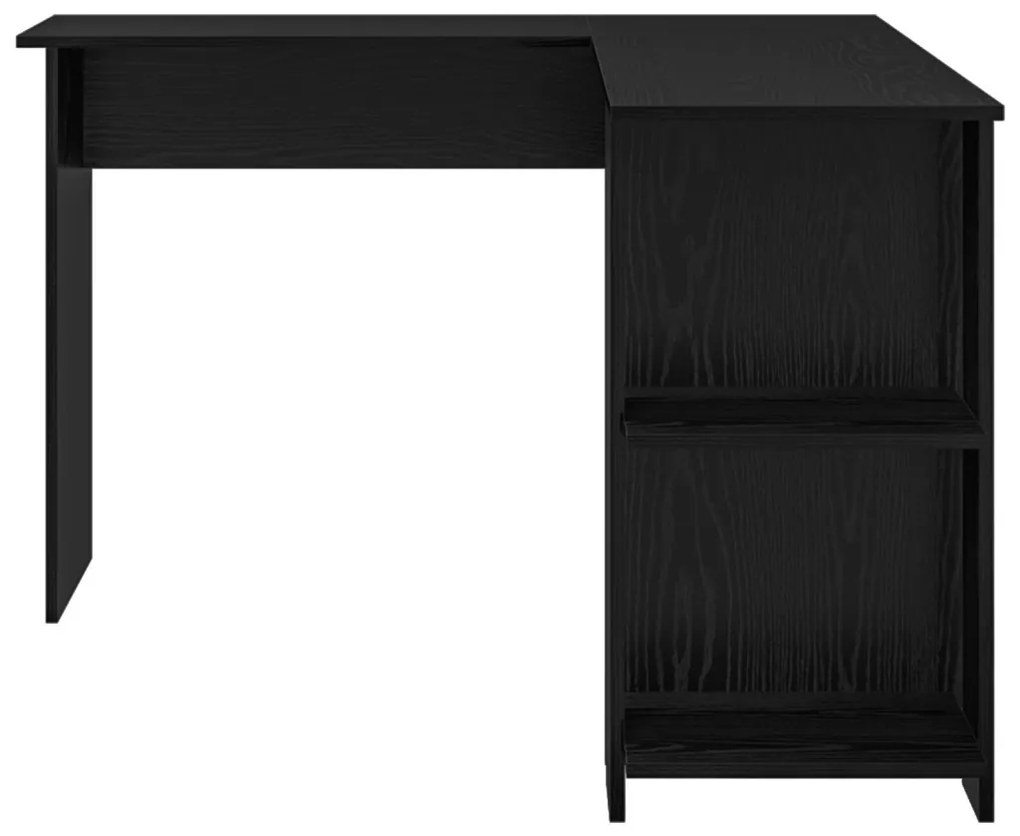 vidaXL Sarokíróasztal Fekete tölgy 140 x 113,5 x 75 cm Faanyag