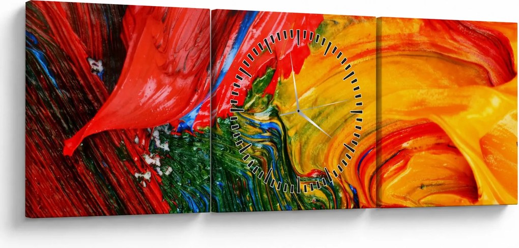 Kép - Kékítő absztrakció ecsettel (órával) (90x30 cm)