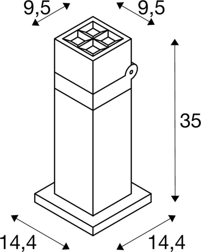 SLV 1007460 CUBE Modern Kültéri Állólámpa Antracit LED IP65