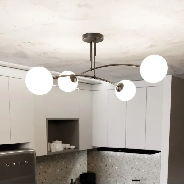 Csillár PREGOS 4xE14/10W/230V fekete