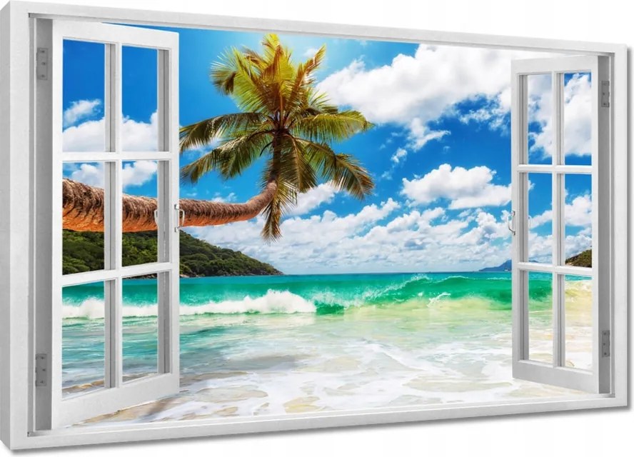 Vászonkép 90x60 Paradicsomi tengerpart pálmafákkal