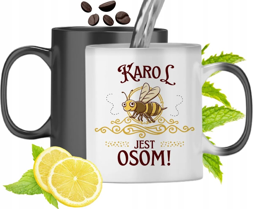 Mágikus Bögre Károlynak Fekete Színváltós, fényképes nyomattal