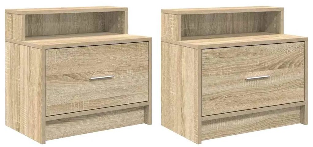 Éjjeliszekrények fiókkal 2 db sonoma tölgy 51 x 31 x 47 cm