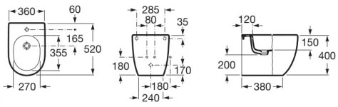 Roca A357247000 - Álló bidé MERIDIAN kerámia/fehér