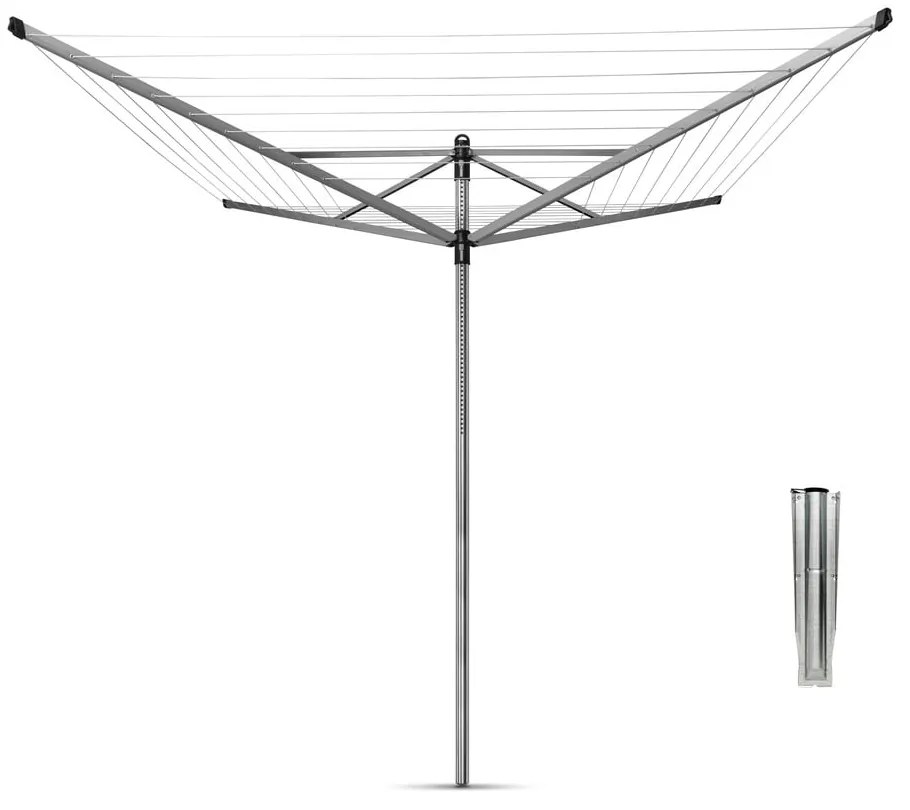 Ezüstszínű kerti ruhaszárító 50 m Lift-O-Matic – Brabantia