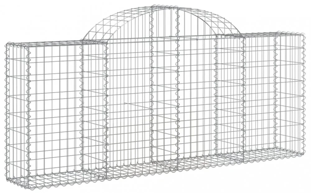 5 db íves horganyzott vas gabion kosár 200x30x80/100 cm