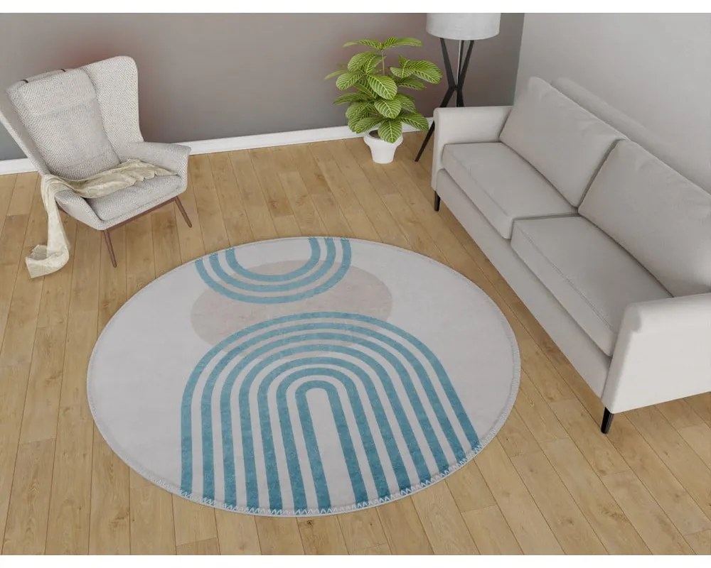 Kék-szürke kerek szőnyeg ø 160 cm - Vitaus