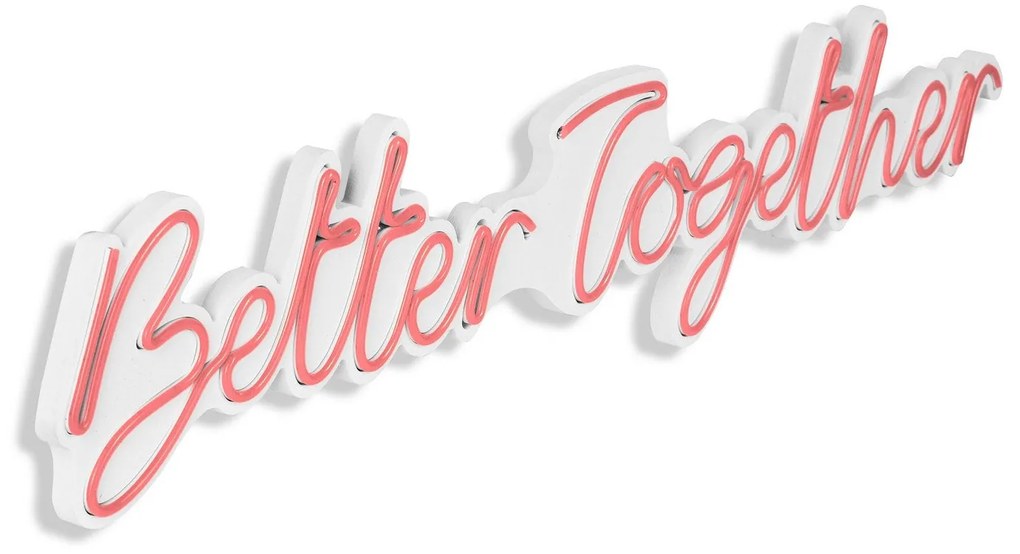 Műanyag LED-es fali dekoráció, Better Together - Pink