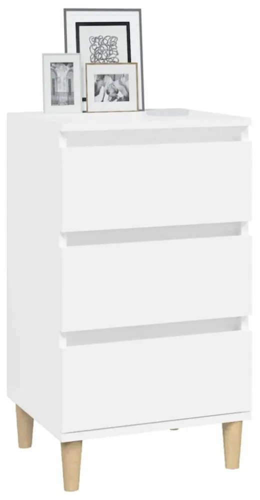 fehér szerelt fa éjjeliszekrény 40 x 35 x 70 cm