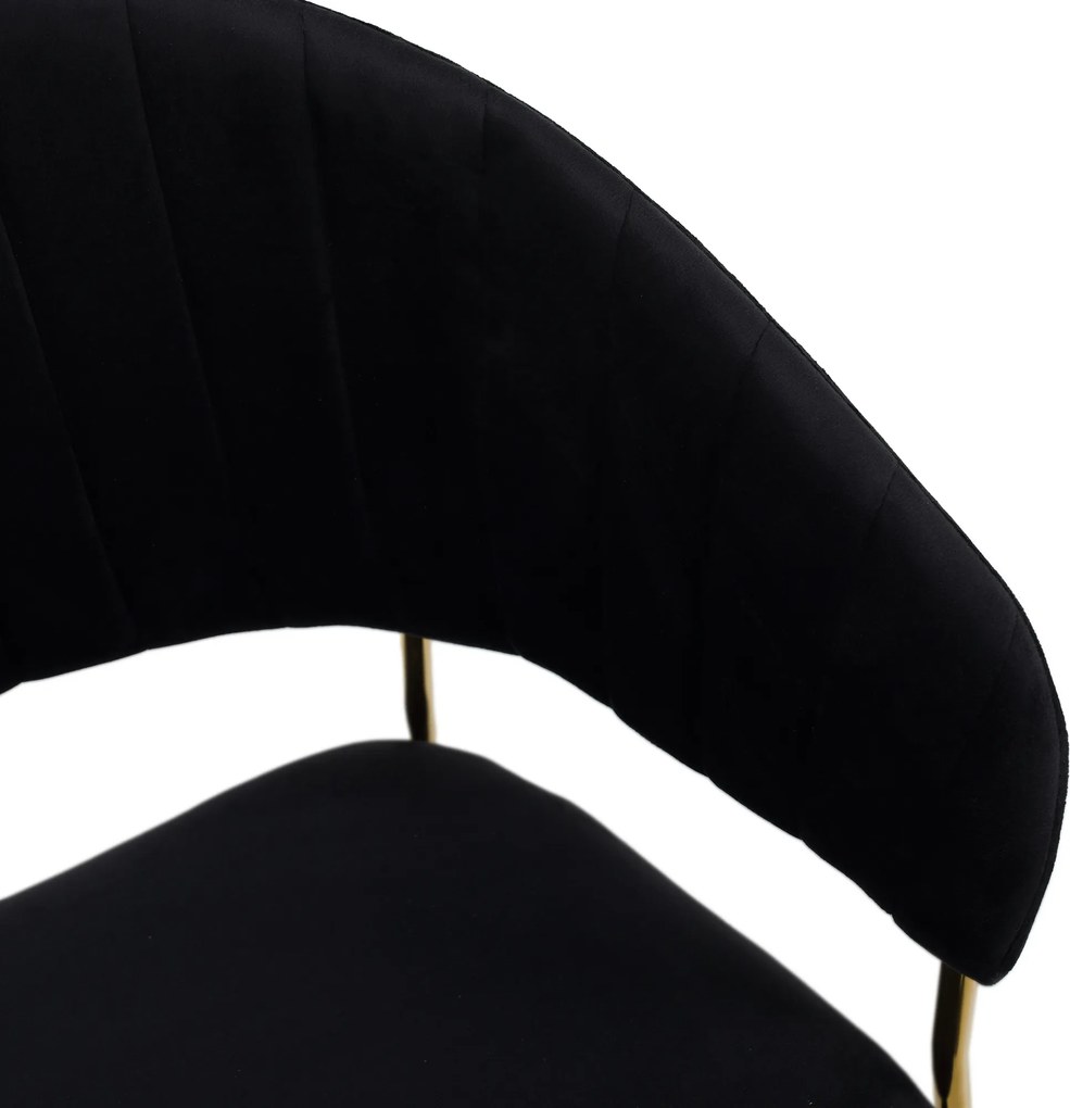 Design étkezőszék, fekete Velvet szövet/gold króm arany, DASMIN TYP 1