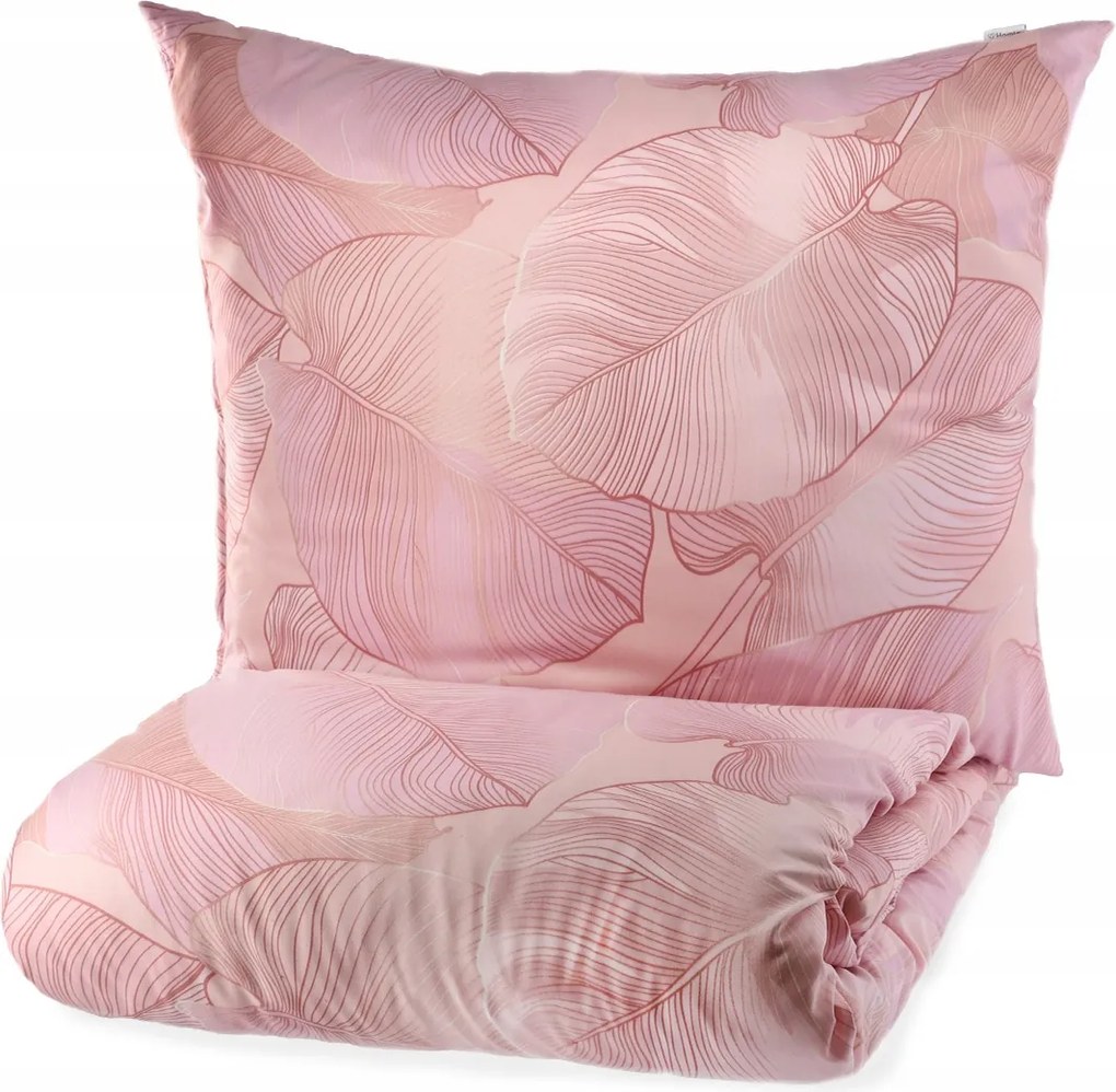 Gallo mikroszálas ágyneműhuzat rózsaszín levélmintás 200x220 cm Homla