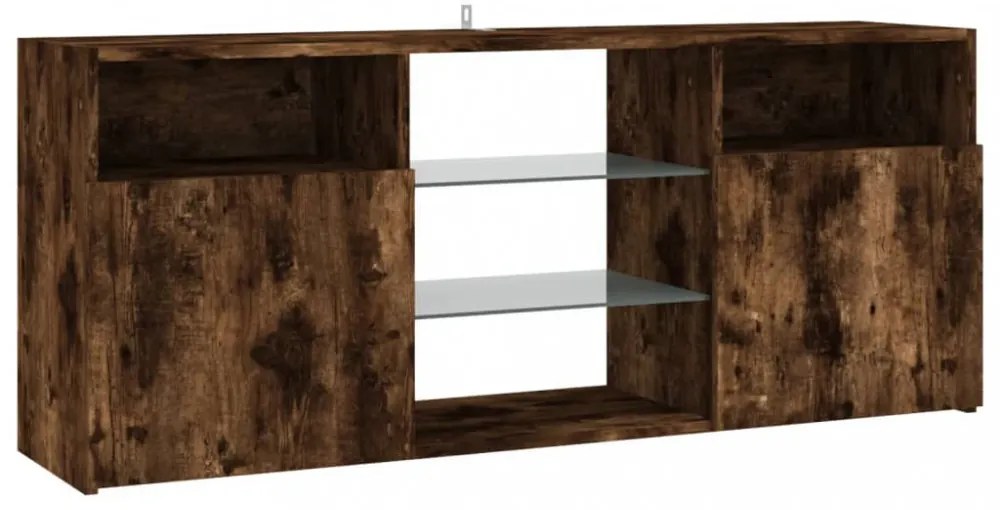 füstös tölgy színű LED-es TV-szekrény 120 x 30 x 50 cm