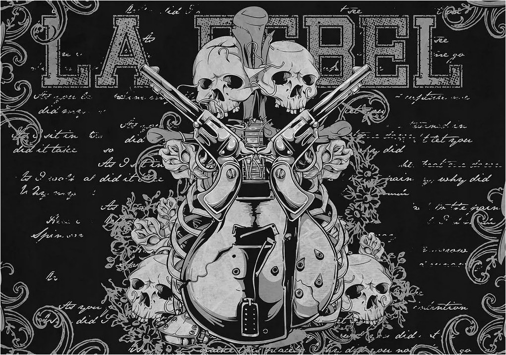 Fotótapéta Rebel Rock Rózsa Koponyák vinil 368x280 +ragasztó