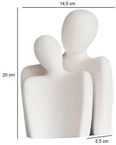 Fehér asztali dísz, 20 x 5,5 x 14,5 cm