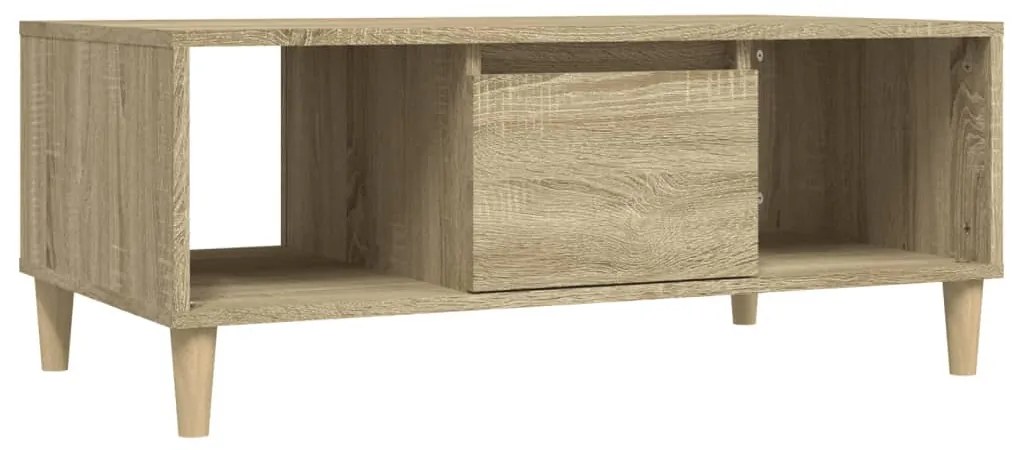 Sonoma tölgy színű szerelt fa dohányzóasztal 90 x 50 x 36,5 cm