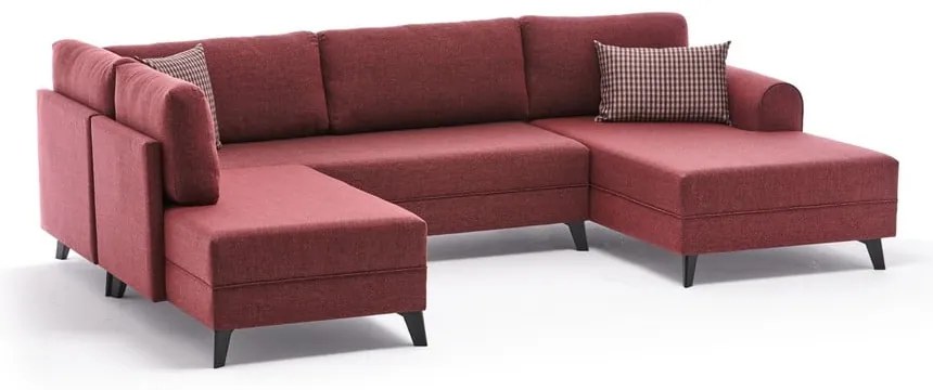 Téglavörös sarokkanapé (U alakú) Belen – Balcab Home