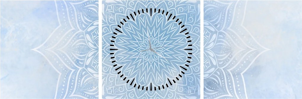 Kép - Téli mandala (órával) (90x30 cm)