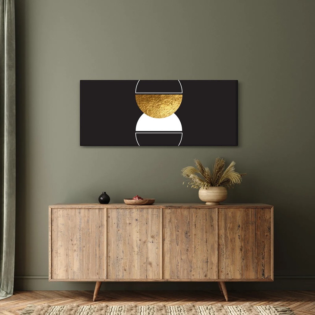 Kép - Absztrakció arany és fekete N⁰2 (120x50 cm)