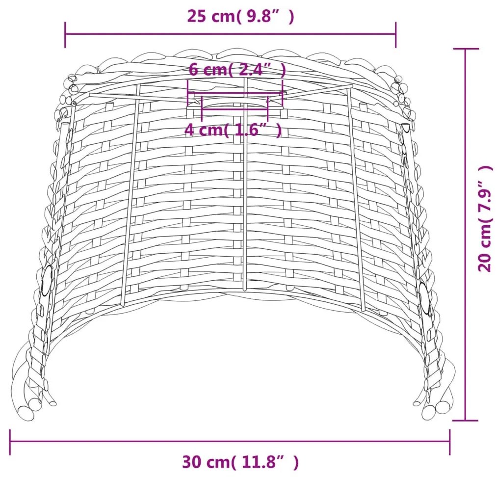 fehér fonott mennyezeti lámpaernyő Ø30 x 20 cm