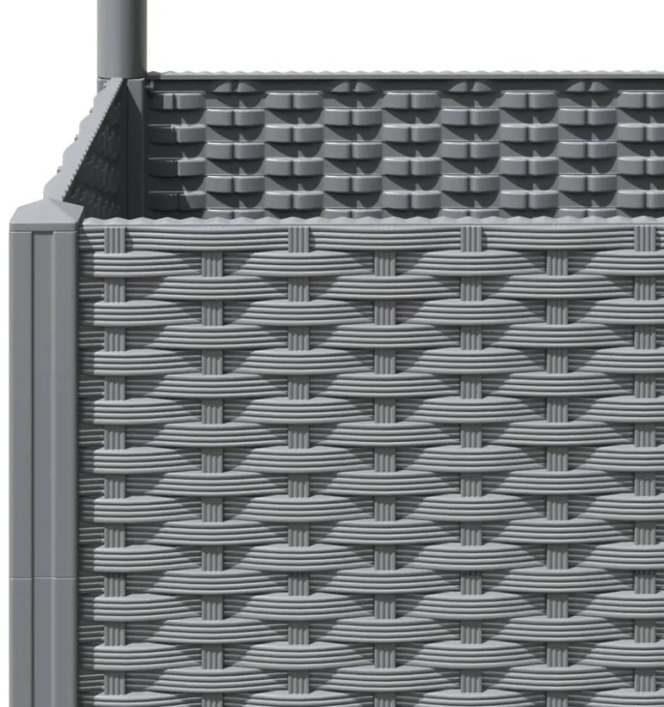 világosszürke PP rácsos kerti ültetőláda 120 x 40 x 136 cm