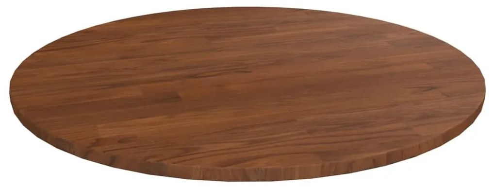 sötétbarna kezelt tömör tölgyfa kerek asztallap Ø60x1,5 cm
