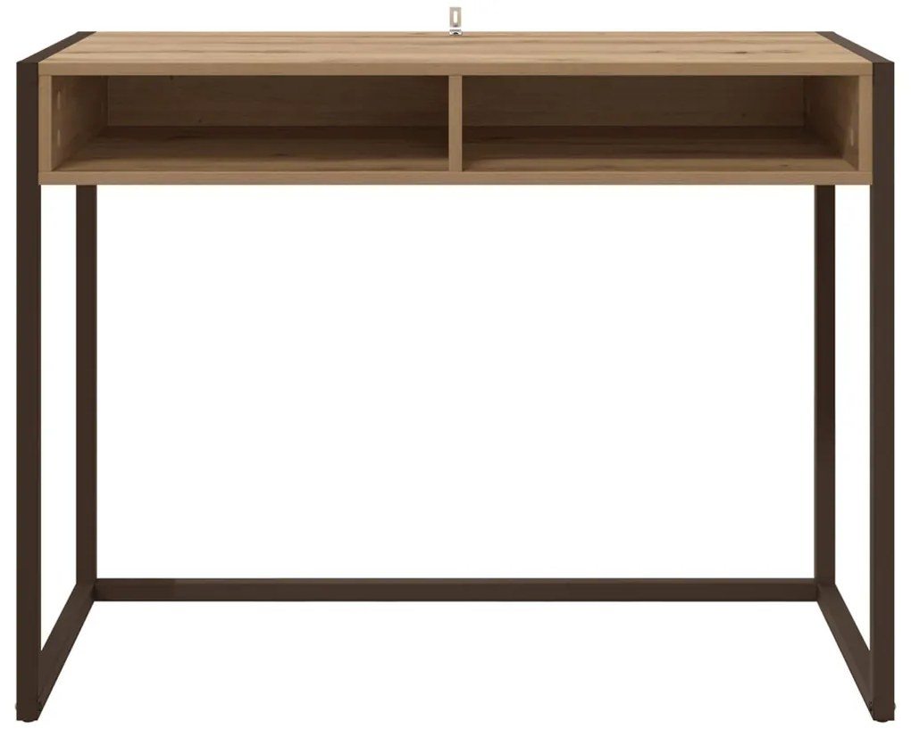 vidaXL Asztal tárolóval Művészi tölgy 100 x 50 x 75 cm Faanyag