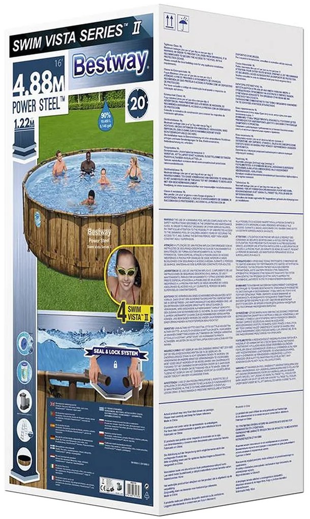 BESTWAY Power Steel Swim Vista fémvázas medence szett, 488 x 122 cm 56725