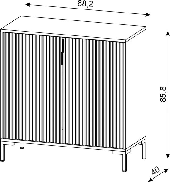 Komód 2 ajtós fekete / fekete matt színkombinációban – FLINN FL06