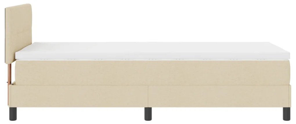Box Spring Ágy Mattal Krém 90x200 cm Szövet