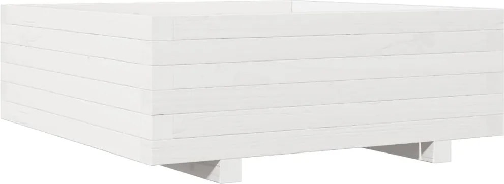 vidaXL fehér tömör fenyő virágláda 70x70x26,5 cm