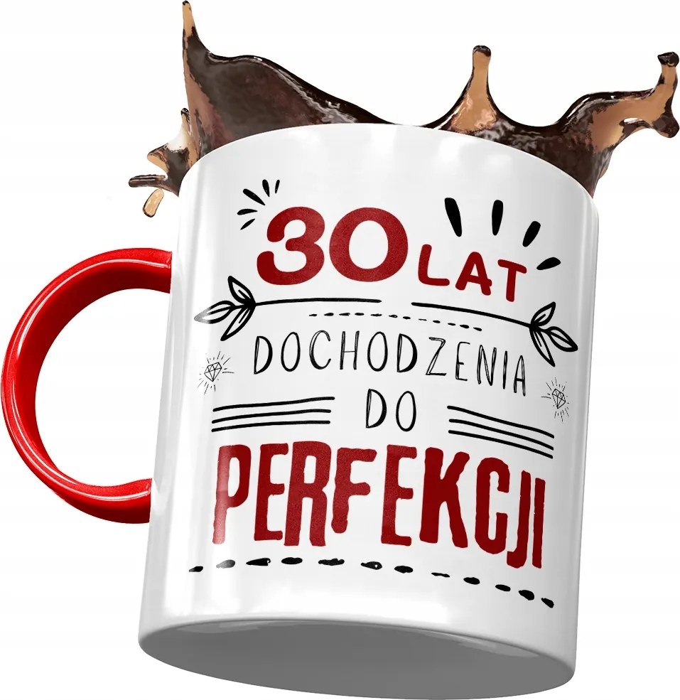 Piros Bögre Születésnapra 30 30. 30-as Ajándék Nyomtatott Fotóval