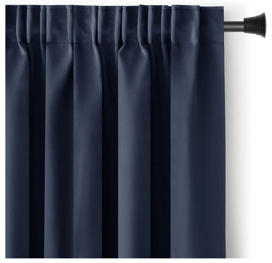 Sötétkék sötétítő termo függöny 140x270 cm Pleat – Restilo