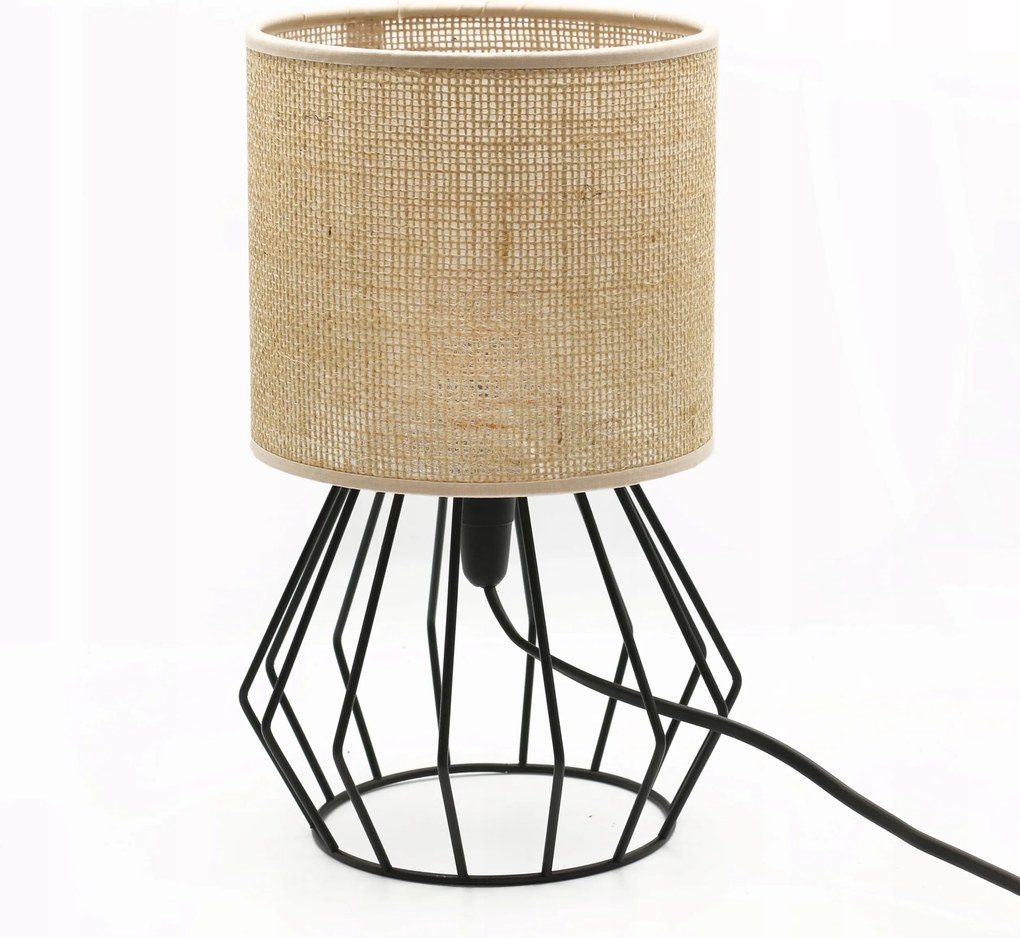 Éjjeli Lámpa Asztali Lámpabúra Juta Gyémánt E27 Mini