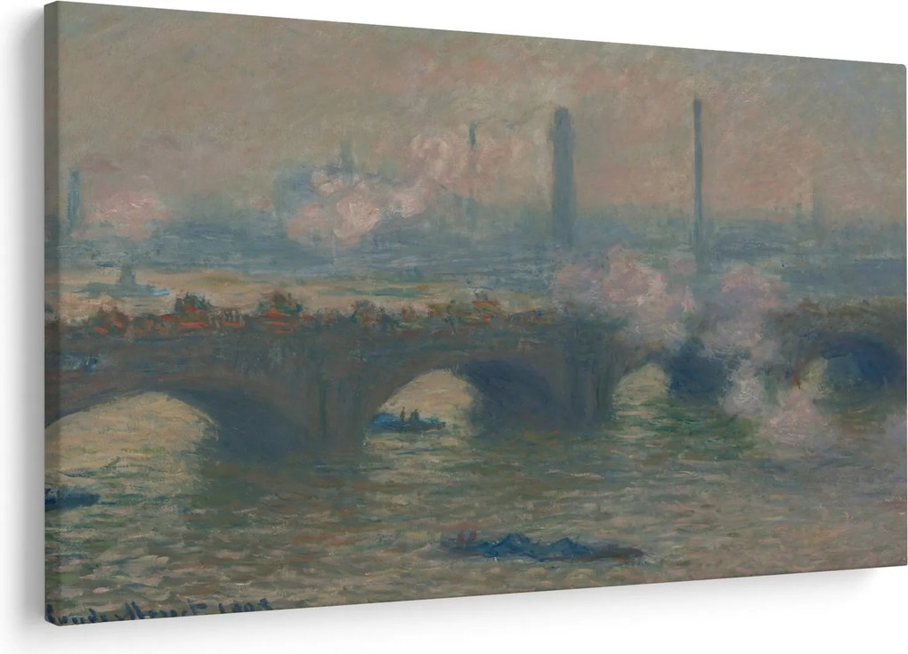 Kép - Claude Monet, Waterloo Bridge, Gray Day, reprodukciók (90x60 cm)