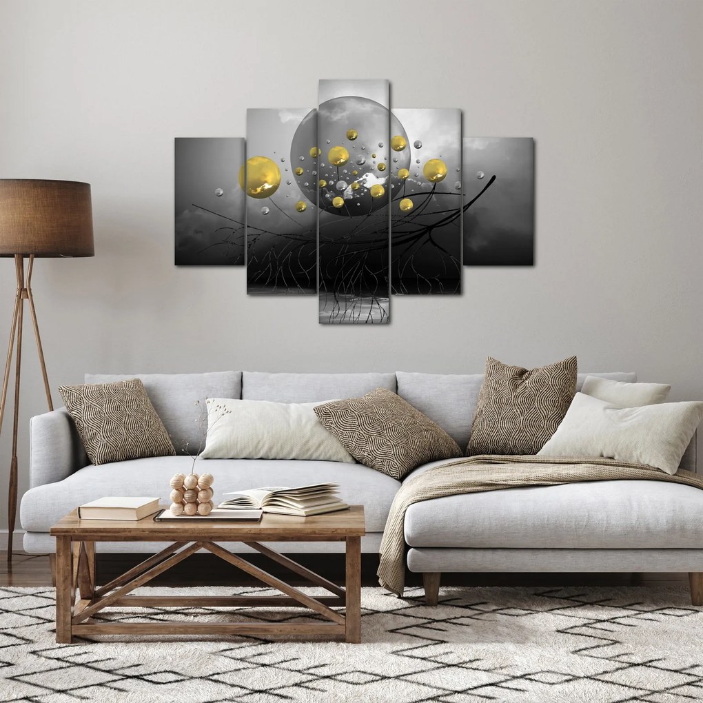 Arany absztrakt gömbök képe (150x105 cm)