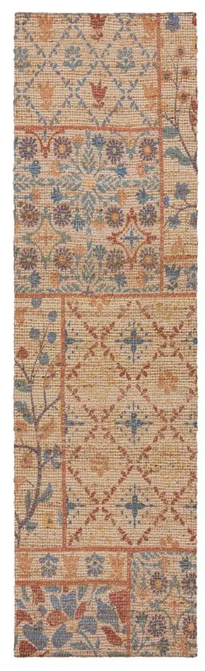 Natúr színű kézi szövésű jutakeverék futószőnyeg 60x230 cm Taylor Patchwork – Flair Rugs