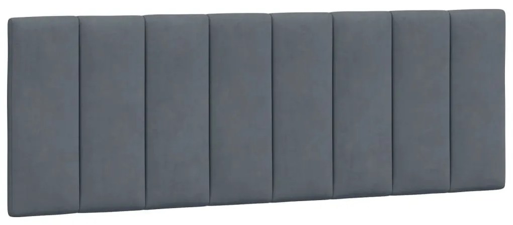 sötétszürke bársony fejtámla párna 140 cm