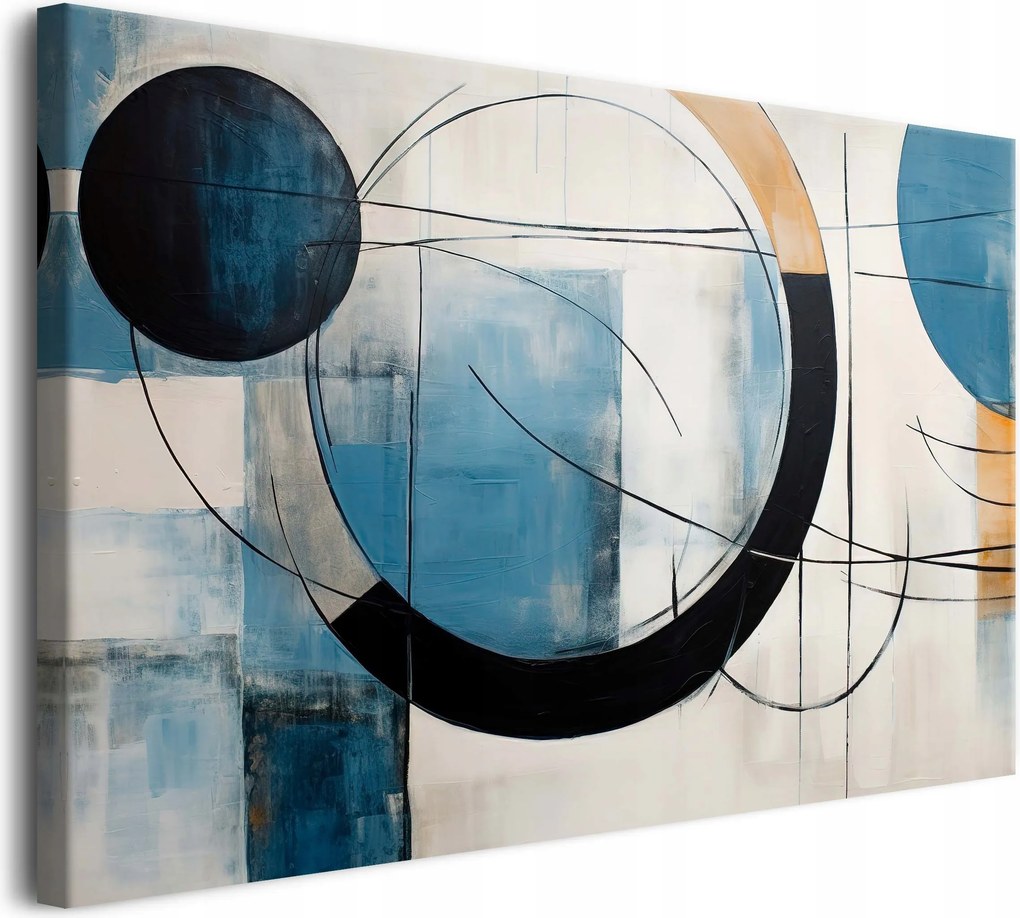 Absztrakt vászonkép a nappaliba Geometrikus kör figurák 80x120